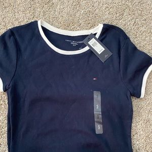 brand new tommy navy blue short sleeve shirt